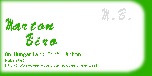 marton biro business card