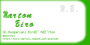 marton biro business card